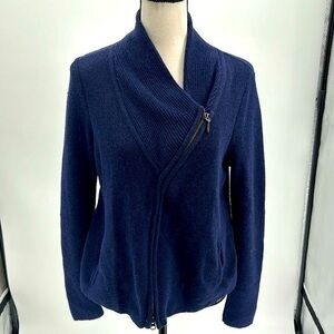 UEC Beyond Thread asymmetrical navy blue alpaca sweater small